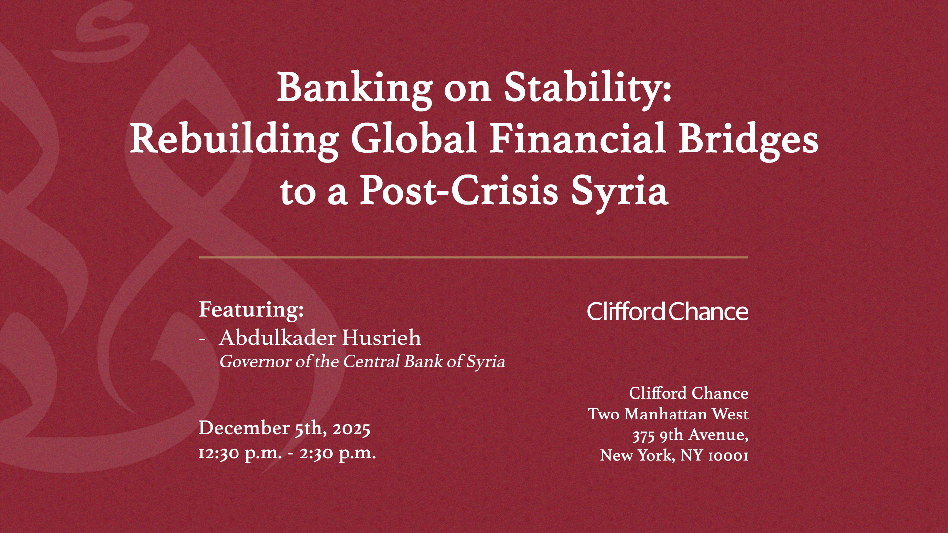 Banking on Stability: Rebuilding Global Financial Bridges to a Post-Crisis Syria